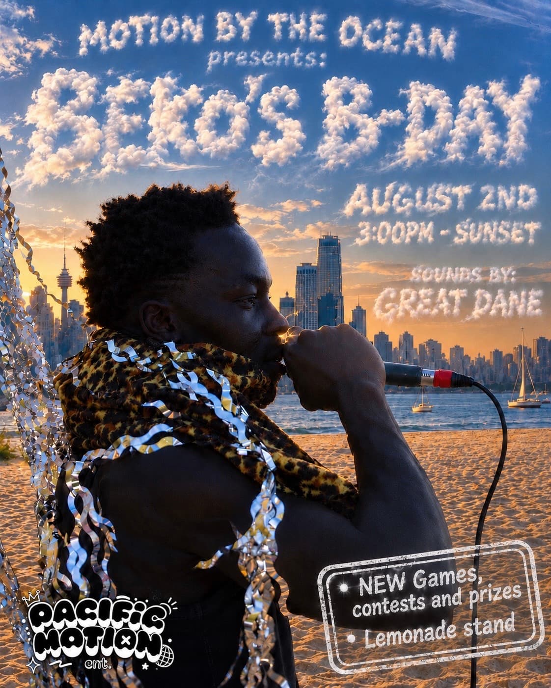 Motion by the Ocean presents Beach Day, August 2 from 3 PM to sunset